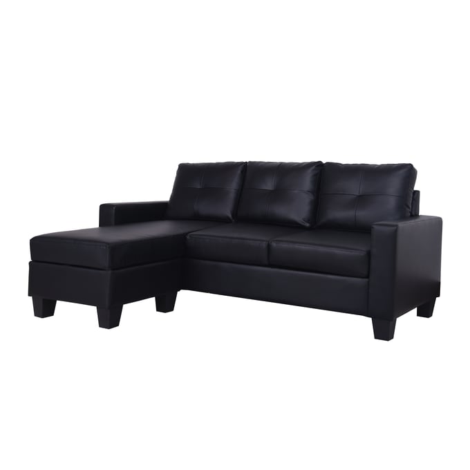 Titanic Furniture Ziva Black 3 Seater Sofa And Chaise Set TTNC-L830