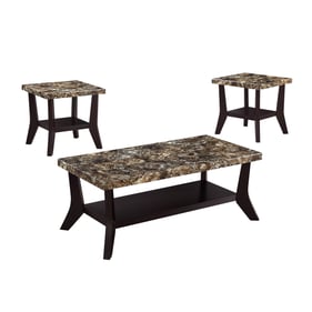 Titanic Furniture Woody Dark Brown 3pc Coffee Table Set