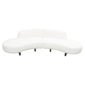 Diamond Sofa Vesper White 2pc Modular Curved Sectional