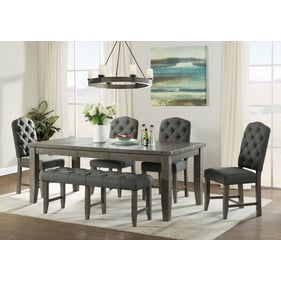 Vilo Home Industrial Charms Gray Host Chair 6pc Dining Room Set