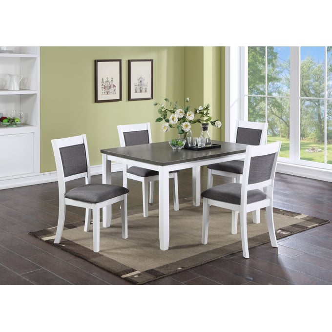 Vilo Home Industrial Crete White 5pc Dining Set VILO-VH155-W