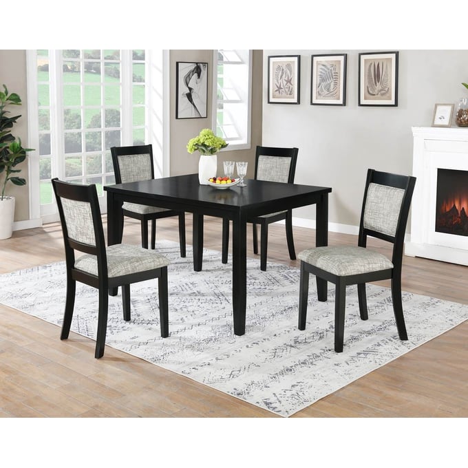 Vilo Home Industrial Jazzy Bells Black 5pc Dining Set VILO-155