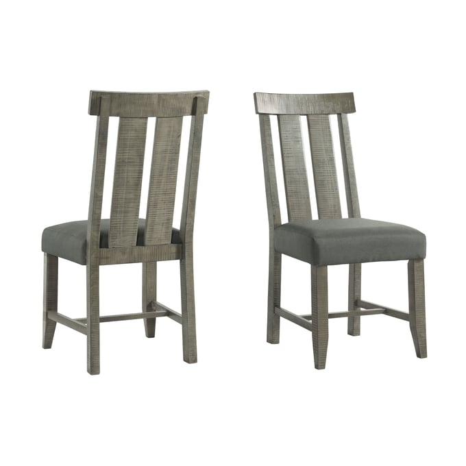 2 Vilo Home Industrial Charms Gray Solid Wood Dining Chairs VILO-1822