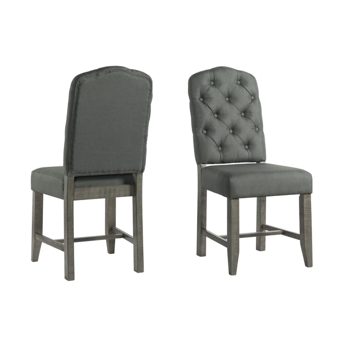 2 Vilo Home Industrial Charms Gray Tufted Parson Chairs VILO-1862