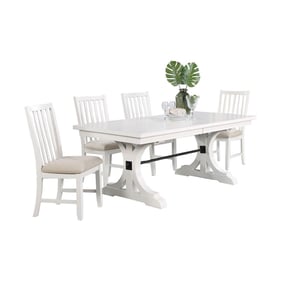 Vilo Home Industrial Brookhaven White 5pc Dining Set