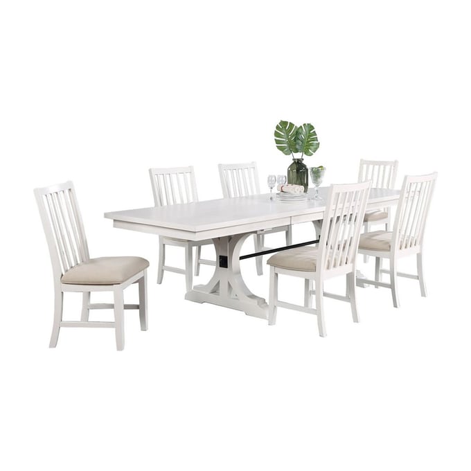 Vilo Home Industrial Brookhaven White 7pc Dining Set VILO-VH2000-7PC