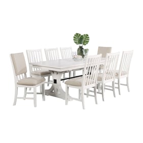 Vilo Home Industrial Brookhaven White 9pc Dining Set