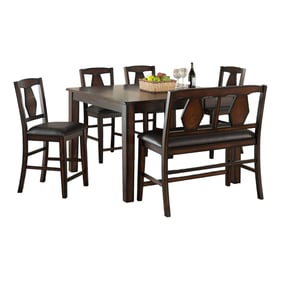 Vilo Home Industrial Tuscan Hills Brown 6pc Pub Dining Set