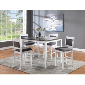 Vilo Home Industrial Crete White 5pc Pub Height Dining Set