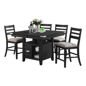 Vilo Home Industrial Palermo Black 5pc Pub Height Dining Set