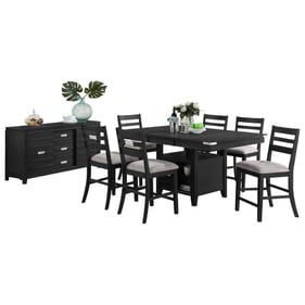 Vilo Home Industrial Palermo Black 7pc Pub Height Dining Set