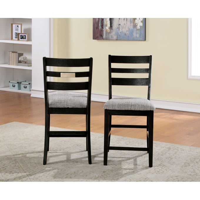 2 Vilo Home Industrial Palermo Black Pub Chairs VILO-2822