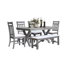 Vilo Home Industrial Shelter Cove Gray 6pc Dining Set