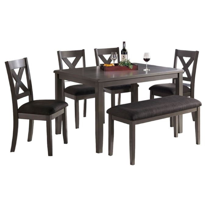 Vilo Home Industrial Chandler Gray 6pc Dining Set VILO-365