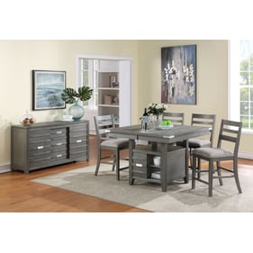 Vilo Home Industrial Palermo Gray 5pc Pub Height Dining Set