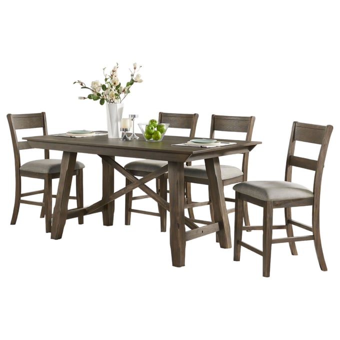 Vilo Home Industrial Hillcrest Brown 5pc Counter Height Dining Set VILO-VH4300-5PC