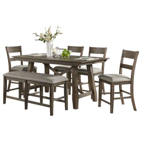 Vilo Home Industrial Hillcrest Brown 6pc Counter Height Dining Set