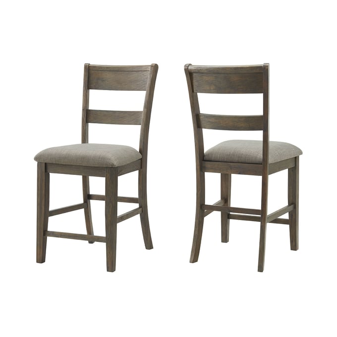 2 Vilo Home Industrial Hillcrest Brown Counter Height Chairs VILO-4320