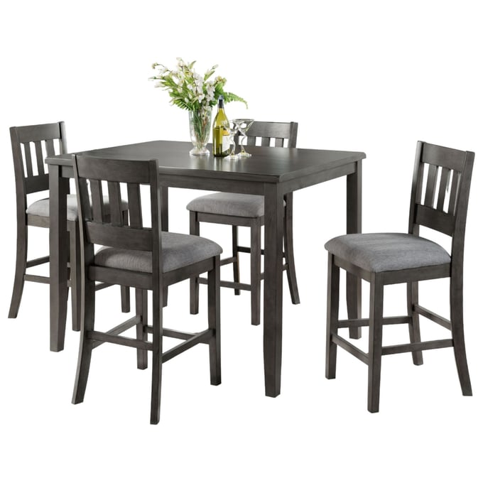 Vilo Home Industrial Ithaca Gray 5pc Counter Height Dining Set VILO-575