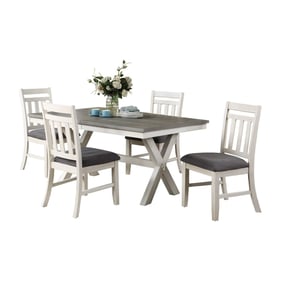 Vilo Home Industrial Lido Bay White 2 Tone 5pc Dining Set