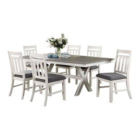 Vilo Home Industrial Lido Bay White 2 Tone 7pc Dining Set