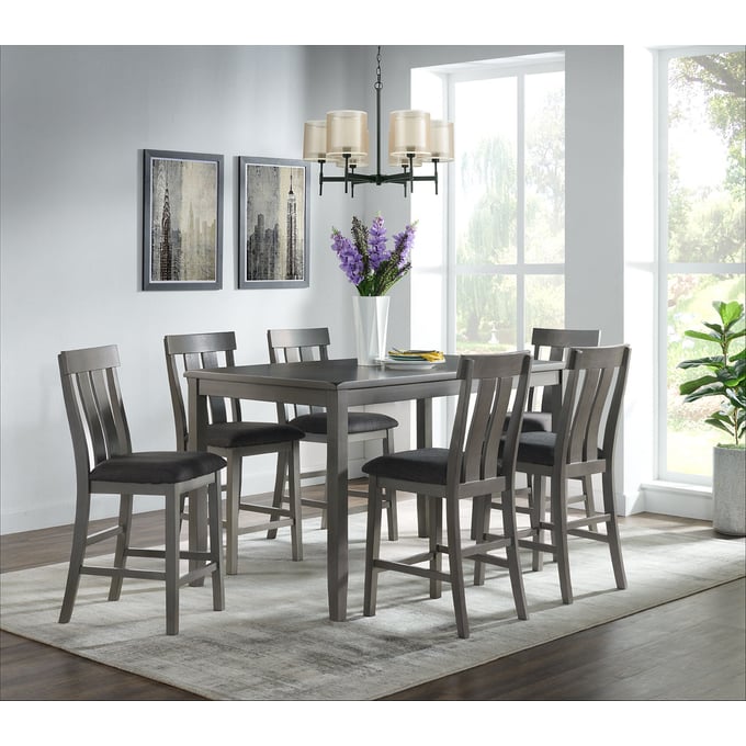 Vilo Home Industrial Glenoaks Gray 7pc Pub Height Dining Set VILO-686