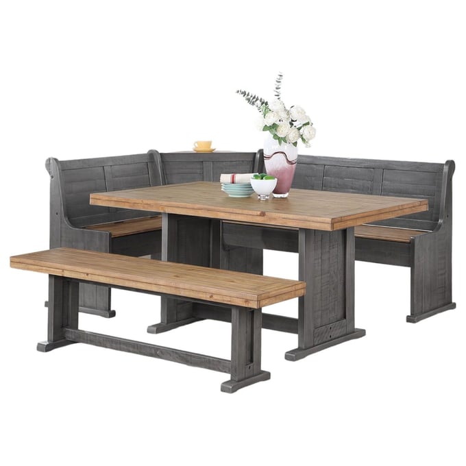 Vilo Home Industrial Omaha Natural Country Breakfast Nook VILO-VH7090-NOOK