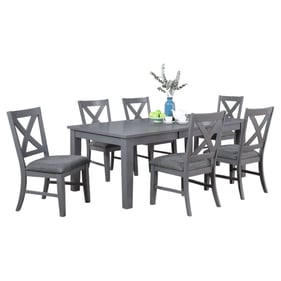 Vilo Home Industrial La Jolla Shores Gray 7pc Dining Set