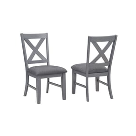 2 Vilo Home Industrial La Jolla Shores Gray X Back Chairs