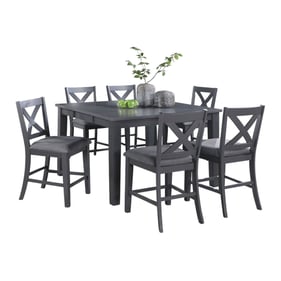 Vilo Home Industrial La Jolla Shores Gray 7pc Pub Dining Set