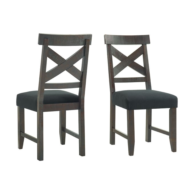 2 Vilo Home Industrial Charms Black Cross Back Chairs VILO-9822