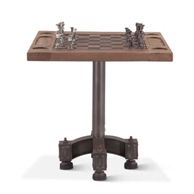 World Interiors Rustic Revival Teak Wood Chess Set