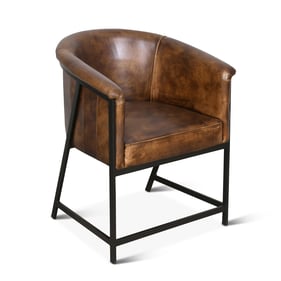 World Interiors Brisben Browns Antique Whiskey Leather Armchair