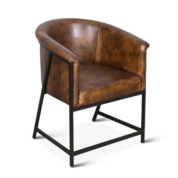 World Interiors Brisben Browns Antique Whiskey Leather Armchair WIF-ZWBRIPLACAW