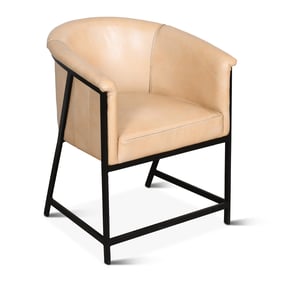 World Interiors Brisben Dusty Tan Leather Armchair