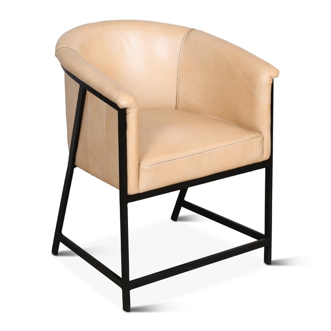 World Interiors Brisben Dusty Tan Leather Armchair WIF-ZWBRIPLACDT