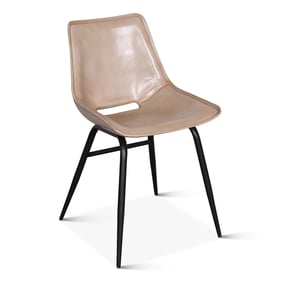 World Interiors Brisben Dusty Tan Leather Dining Chair