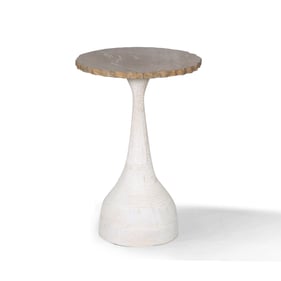 World Interiors Madrid White Side Table