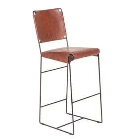 World Interiors Melbourne Tobacco Leather Bar Chair