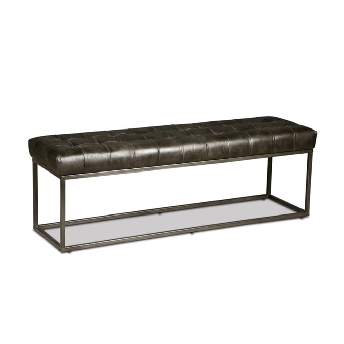 World Interiors Melbourne Black Leather Bench WIF-ZWMLBNBN54BLK