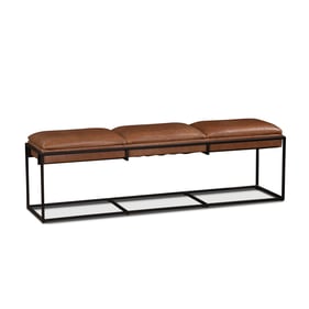 World Interiors Melbourne Brown Leather Bench