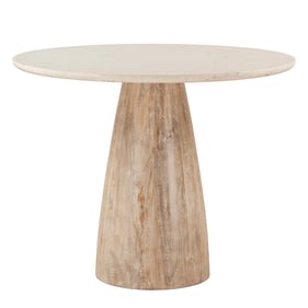 World Interiors Palm Desert Natural White Marble Dining Table