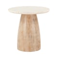 Palm Desert White Marble Round Side Table