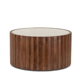 World Interiors Lisbon Brown White Marble Coffee Table