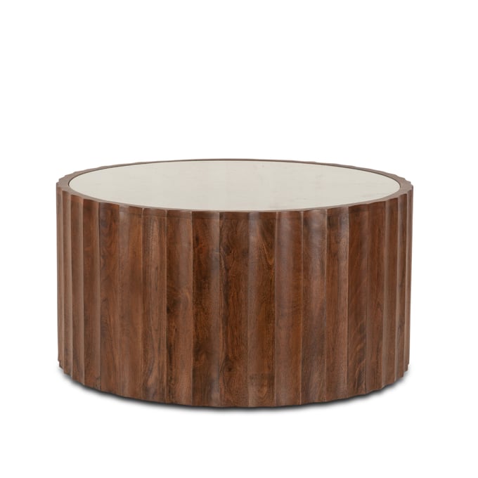 World Interiors Lisbon Brown White Marble Coffee Table WIF-ZWLISRCTMB