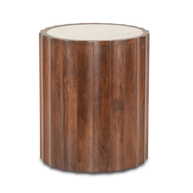 World Interiors Lisbon Brown White Marble Side Table WIF-ZWLISSTMMST