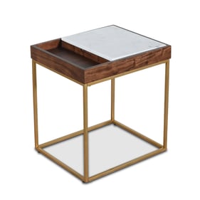 World Interiors Aurora Walnut Brown Side Table