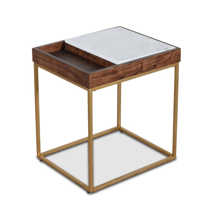 World Interiors Aurora Walnut Brown Side Table WIF-ZWAURST