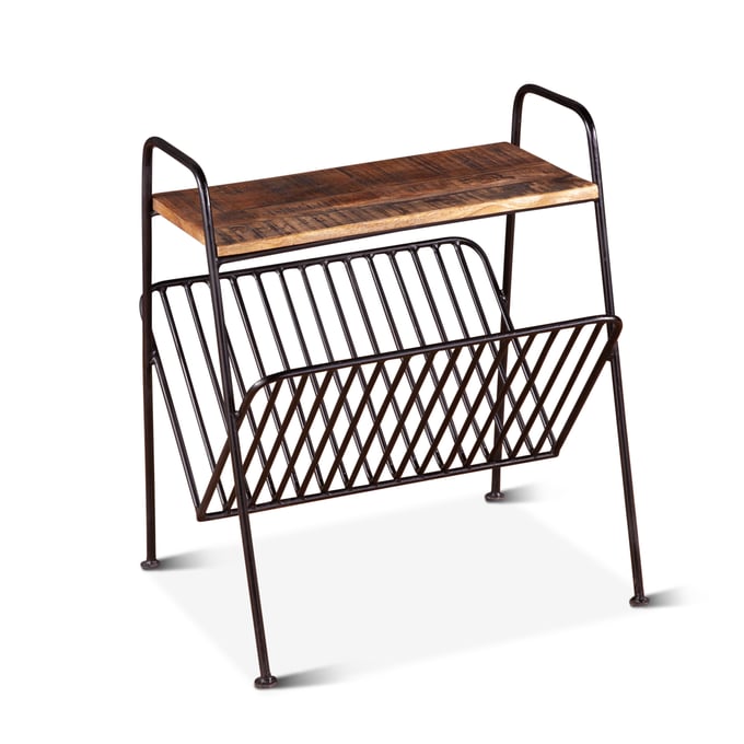 World Interiors Dakota Brown Teak Magazine Rack WIF-ZWDAKRACK