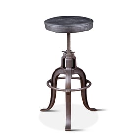 World Interiors Sterling Vintage Black Adjusting Barstool